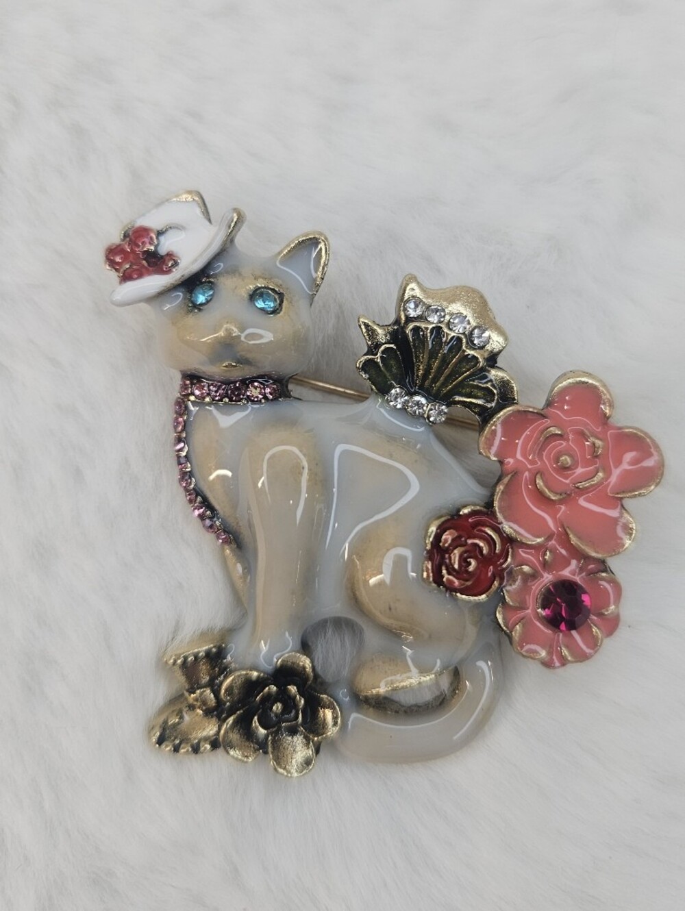 Vintage Style Cat Brooch Pin NWOT